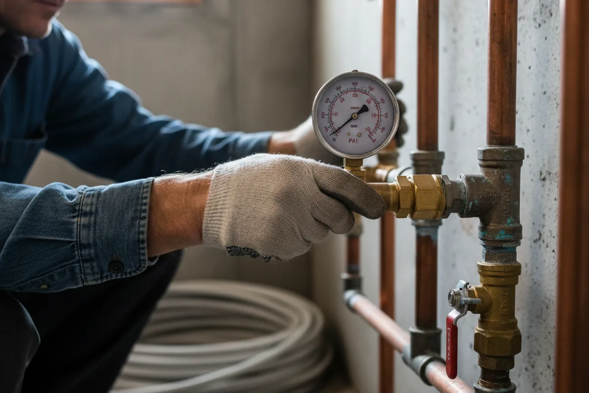 Pressure testing a repaired line during Water Line Repair in Kershaw